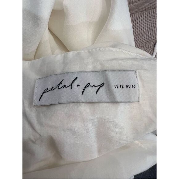 Petal & Pup Women's White Leyton Asymmetric Belted Wide Leg Jumpsuit Sz 12 NWOT - Picture 9 of 12